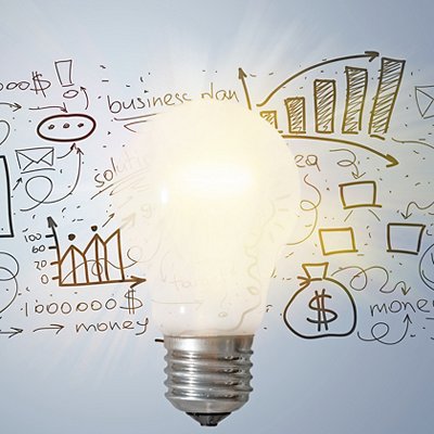 Light bulb banner, marketing concept, business idea. info graphic
