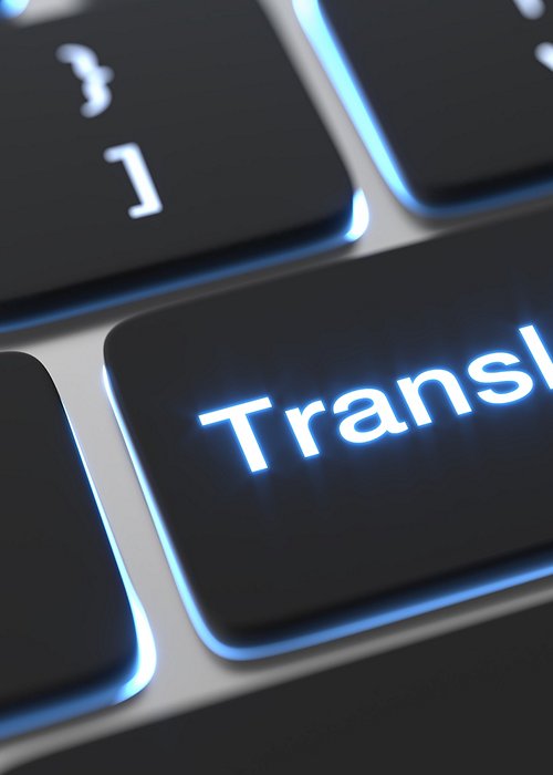 Translate text written on keyboard button. Online language translation.