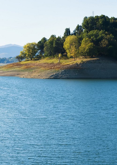 beautiful relax landscapes over the Pertusillo lake in val d'agri, basilicata