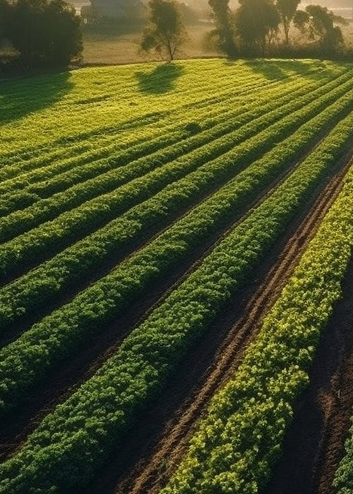 Organic farm harvests fresh fruit and vegetables generated by AI